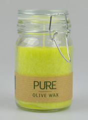 PURE Olive Wax Kerze 120x70 im Bügelglas